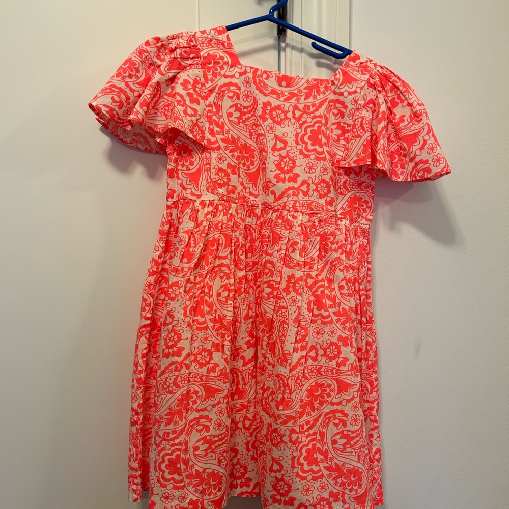 Mini Boden Orange Ruffled Tiered Sundress Off the Shoulder